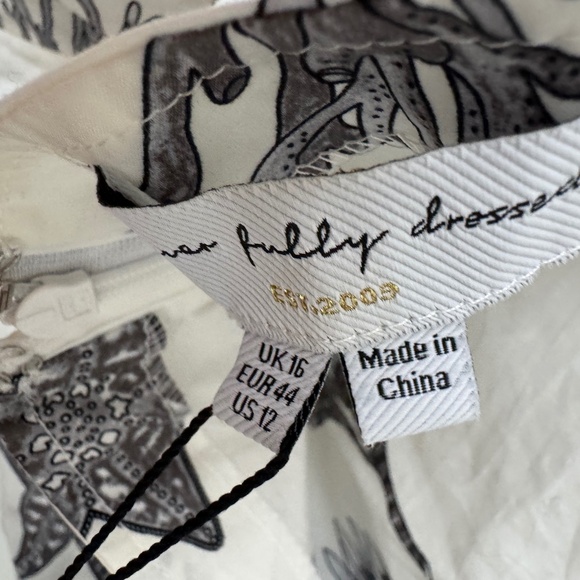 NEW Never Fully Dressed White Reef Rocco Tropical Puff Sleeve Mini Dress 12 NWT - Picture 5 of 8